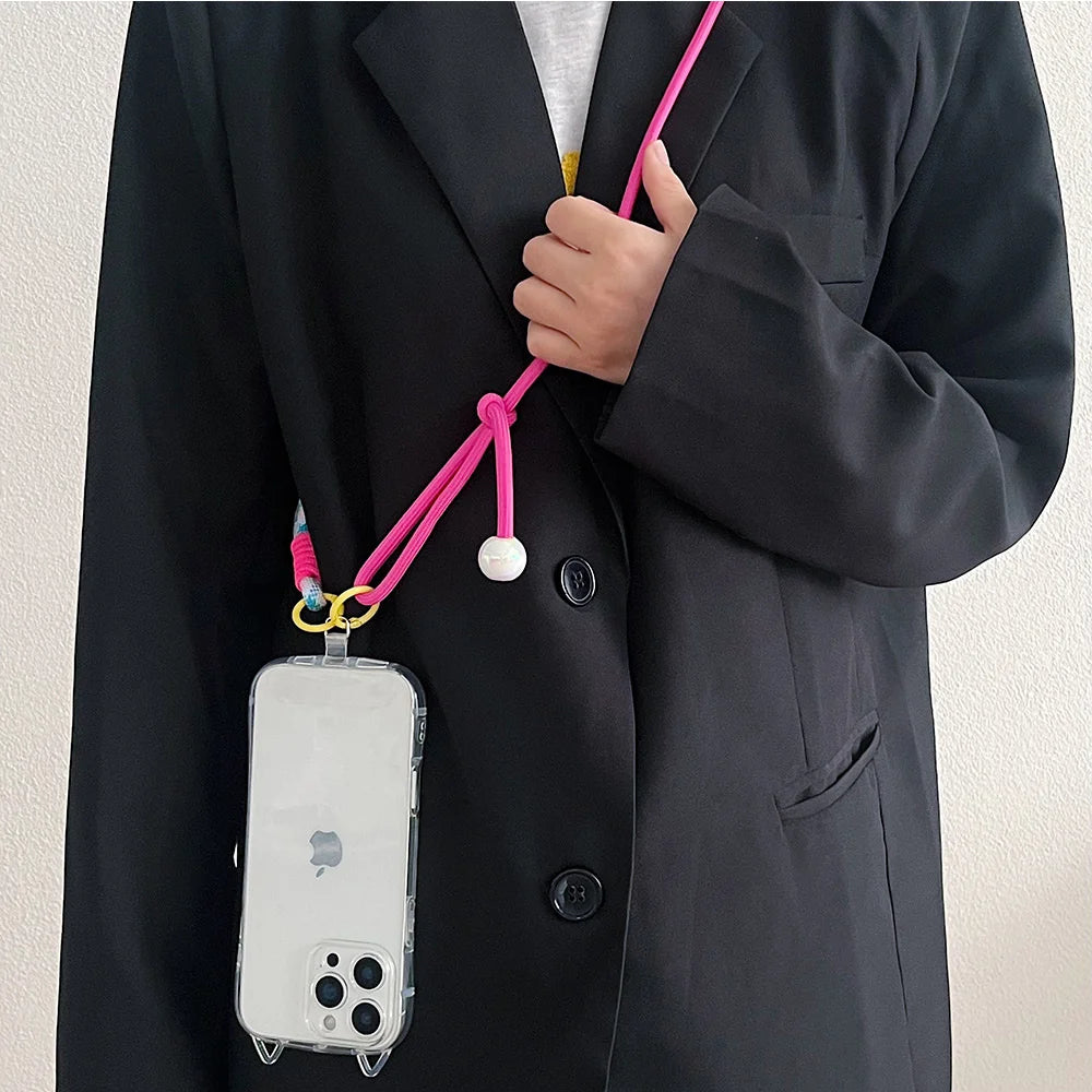 大きなパール付きカラフルストラップ #AS1007