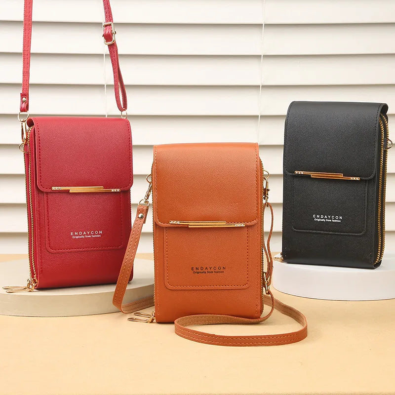 ゴールドのワンポイント♡カードが入るスマホショルダー #AS1045