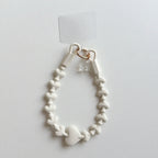 シリコンハートのハンドストラップ♡クマチャーム付き #AS1034
