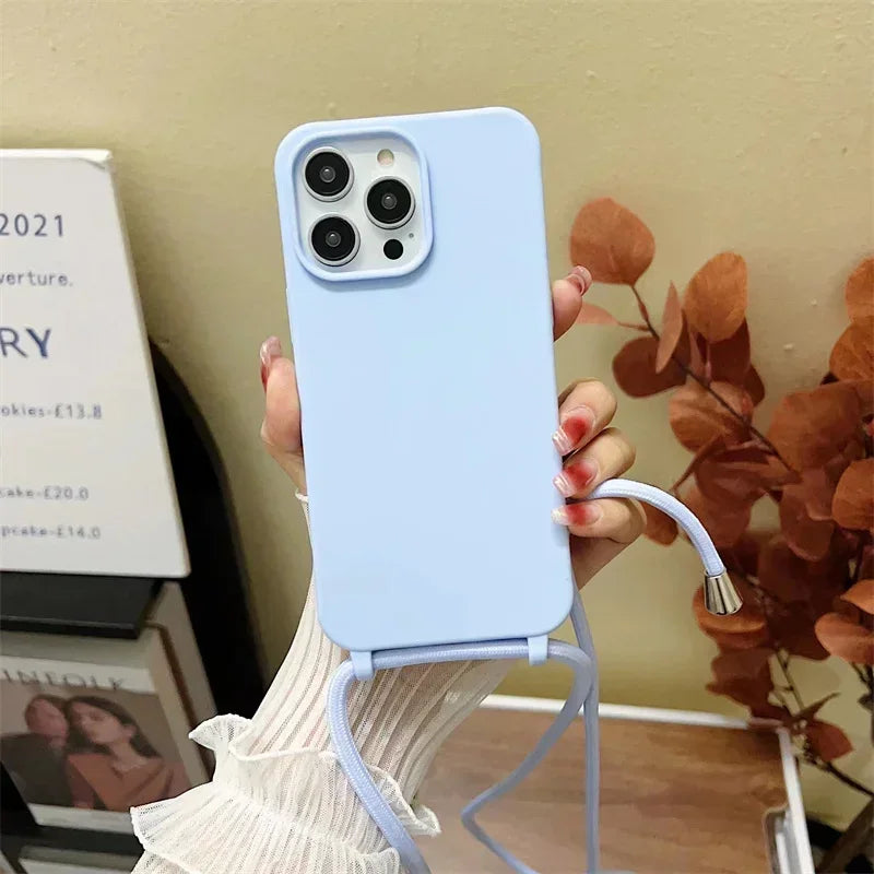 シリコンスマホケース付きショルダーストラップ【長さ調節可】#AS1041