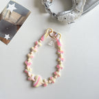 シリコンハートのハンドストラップ♡クマチャーム付き #AS1034