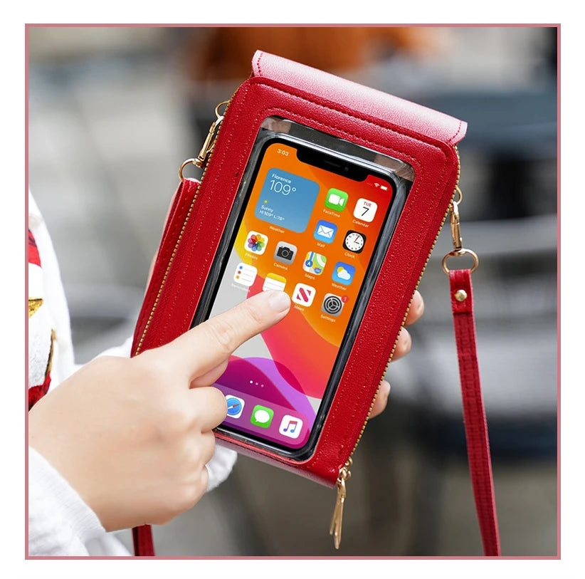 ゴールドのワンポイント♡カードが入るスマホショルダー #AS1045