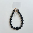 シリコンハートのハンドストラップ♡クマチャーム付き #AS1034