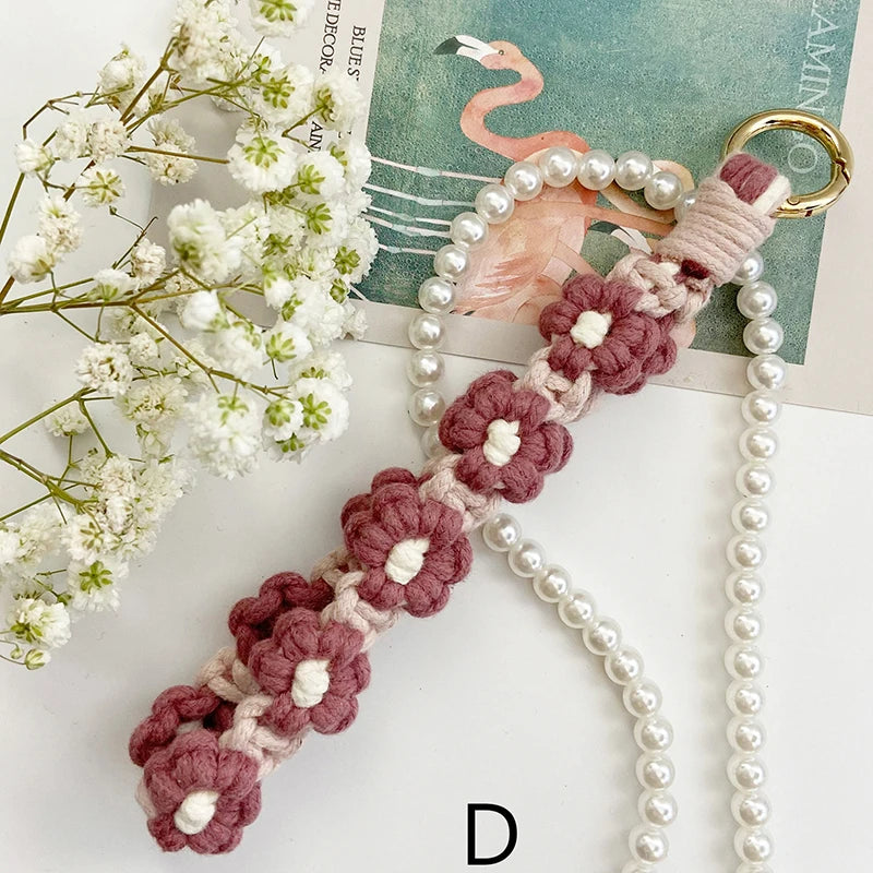 お花編みのハンドストラップ #AS1015