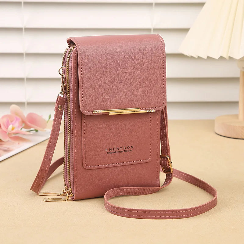 ゴールドのワンポイント♡カードが入るスマホショルダー #AS1045