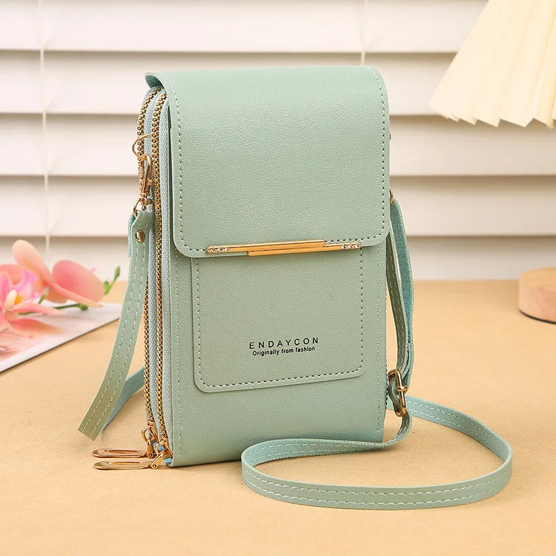 ゴールドのワンポイント♡カードが入るスマホショルダー #AS1045