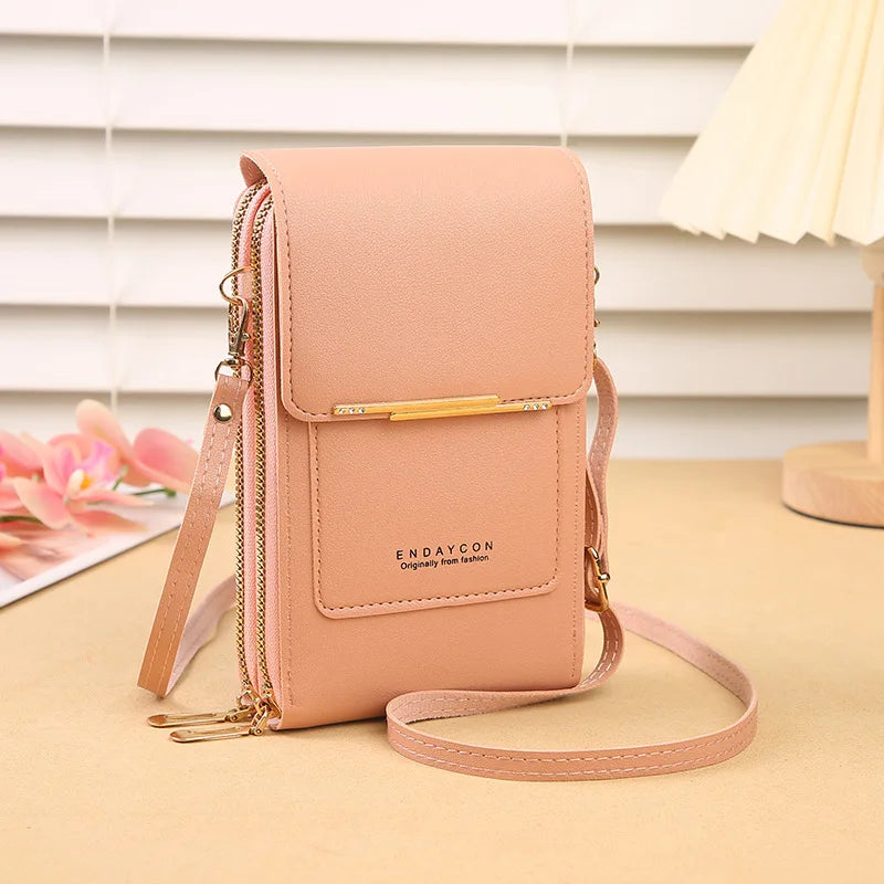 ゴールドのワンポイント♡カードが入るスマホショルダー #AS1045