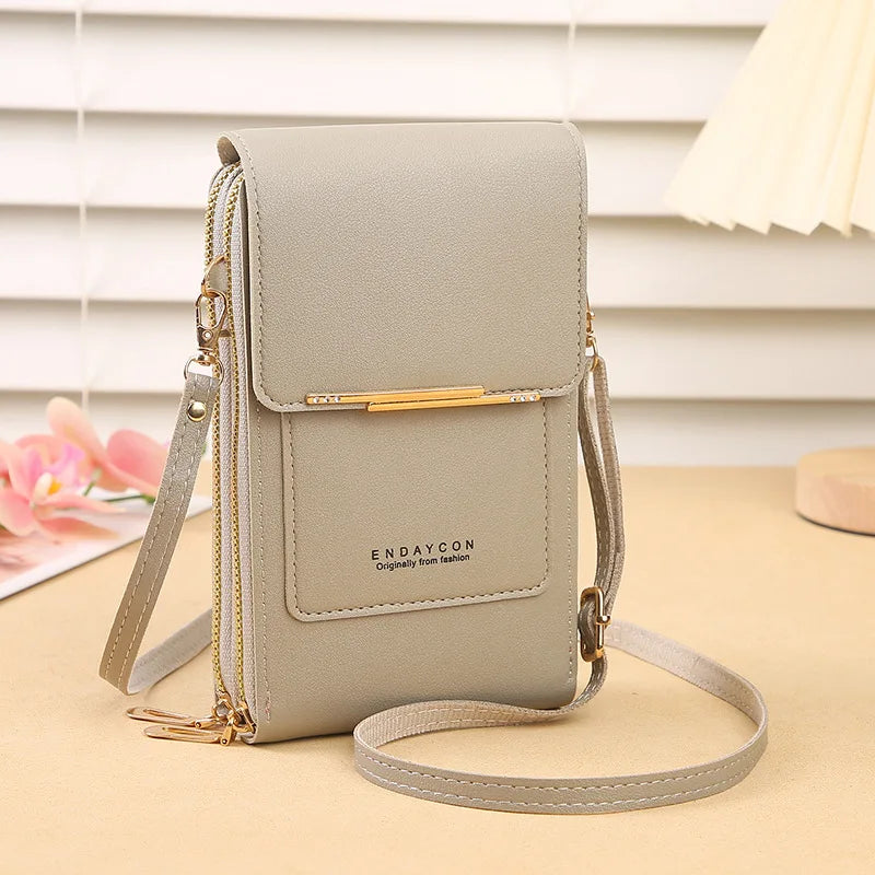 ゴールドのワンポイント♡カードが入るスマホショルダー #AS1045