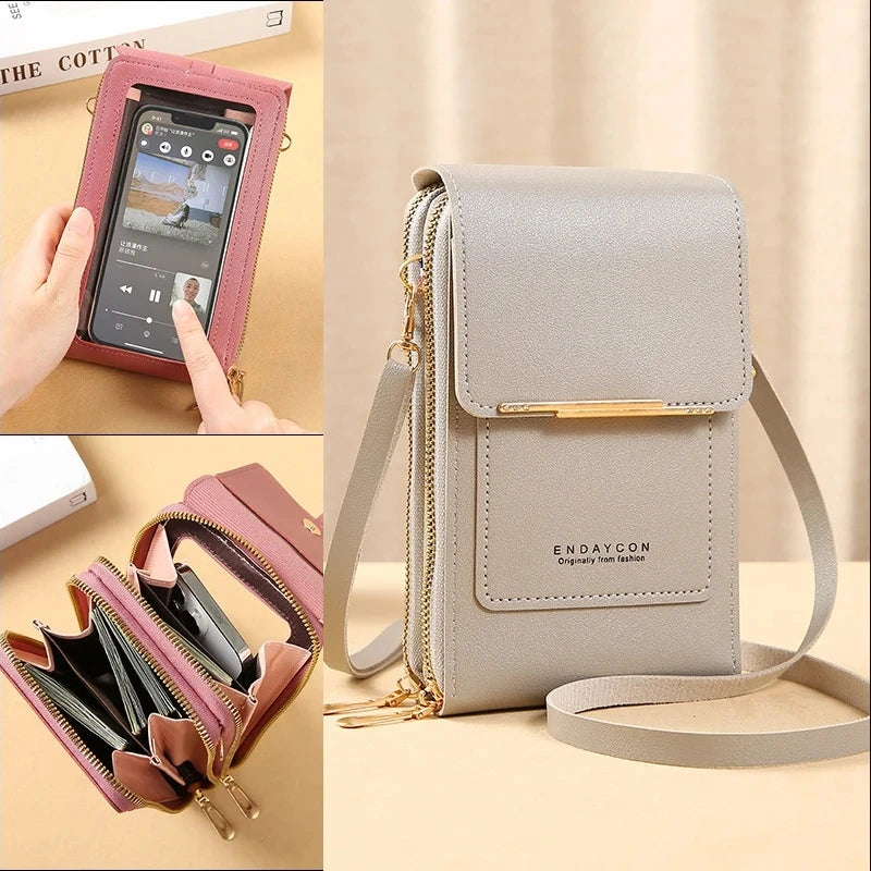 ゴールドのワンポイント♡カードが入るスマホショルダー #AS1045