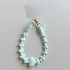 シリコンハートのハンドストラップ♡クマチャーム付き #AS1034