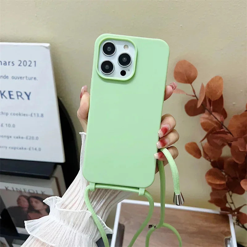 シリコンスマホケース付きショルダーストラップ【長さ調節可】#AS1041